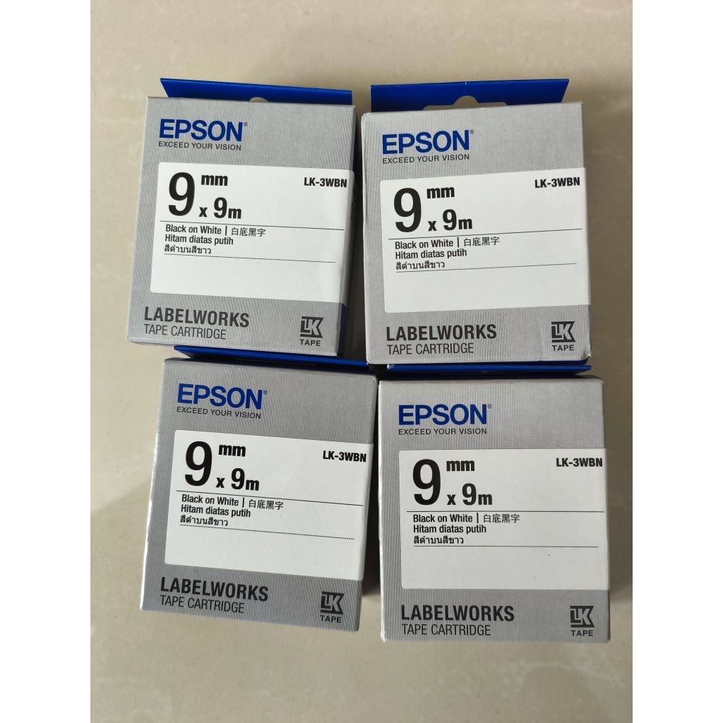 Epson 9mm LK Label Tape Sticker ยาว 9 เมตร 3WBN LW-K200 LW-K400 LW-600P LW-700