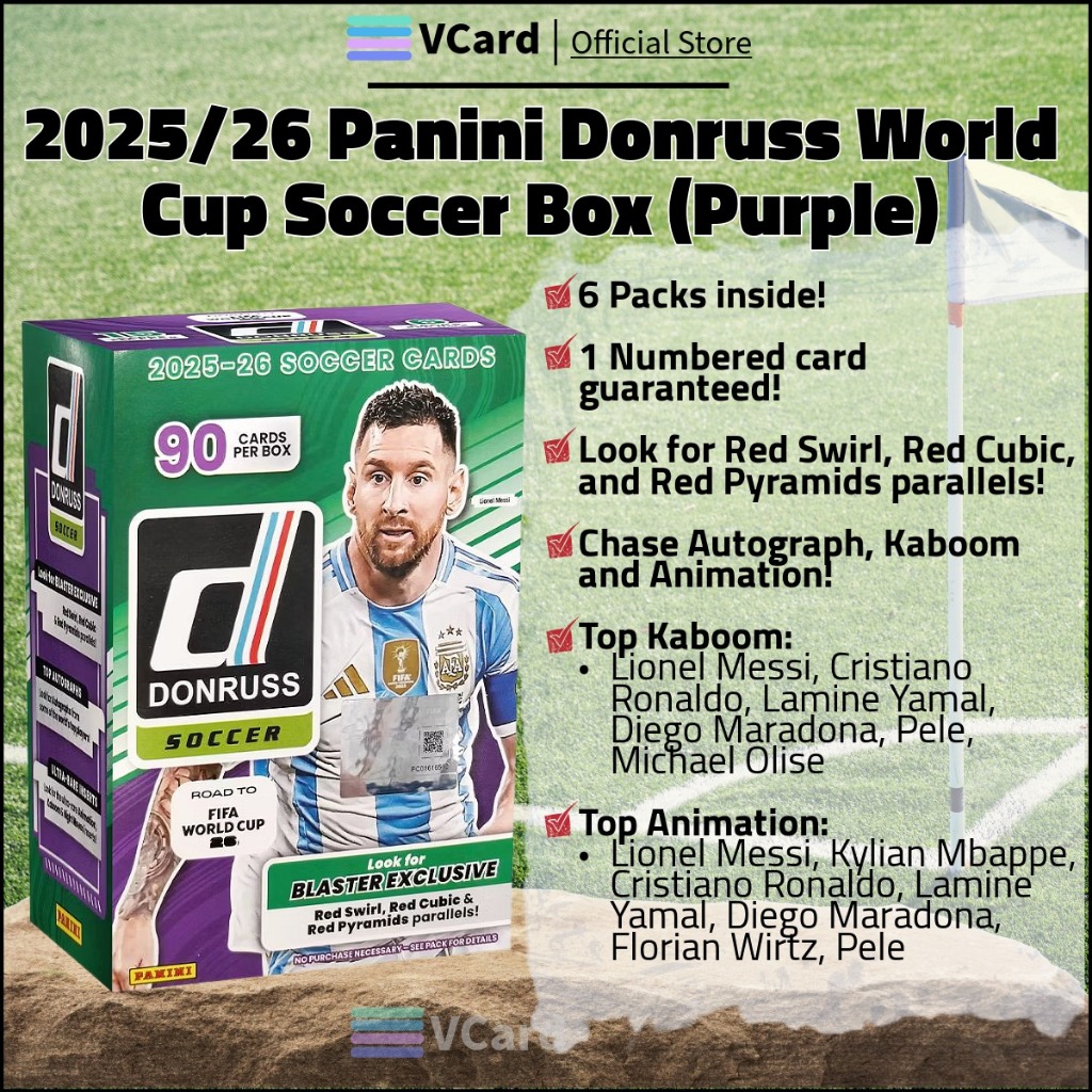 [VCARD] 2025/26 Panini Donruss FIFA World Cup Soccer Box (สีม่วง)
