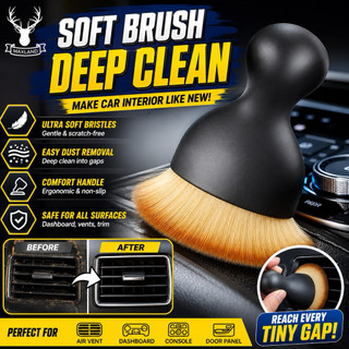Car Interior Cleaning Brush Soft Bristle Detail Brush Berus Pembersih Kereta Dashboard Air Vent Dust Cleaner Soft Brush