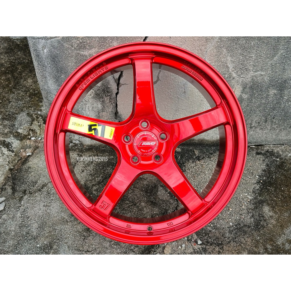 รถใหม่ Sport Rim Flow Forming เทคโนโลยี RAYS GRAMLIGHT 57CR ล้อ 18x8.5J 5x100 ET38 CANDY RED -