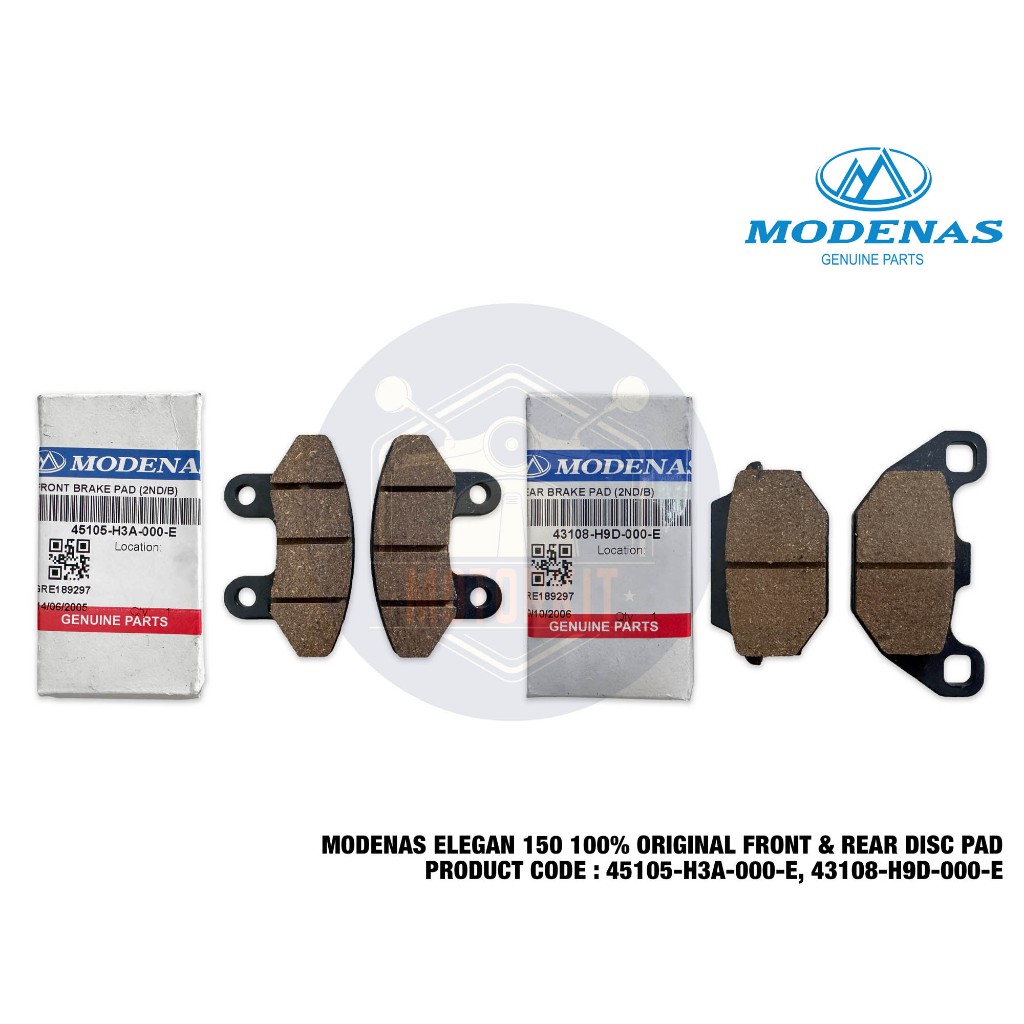 ELEGAN 150 แผ่นดิสก์เบรคด้านหลังด้านหน้าสําหรับ PAN BELAKANG 45105-H3A-000-E 43108-H9D-000-E
