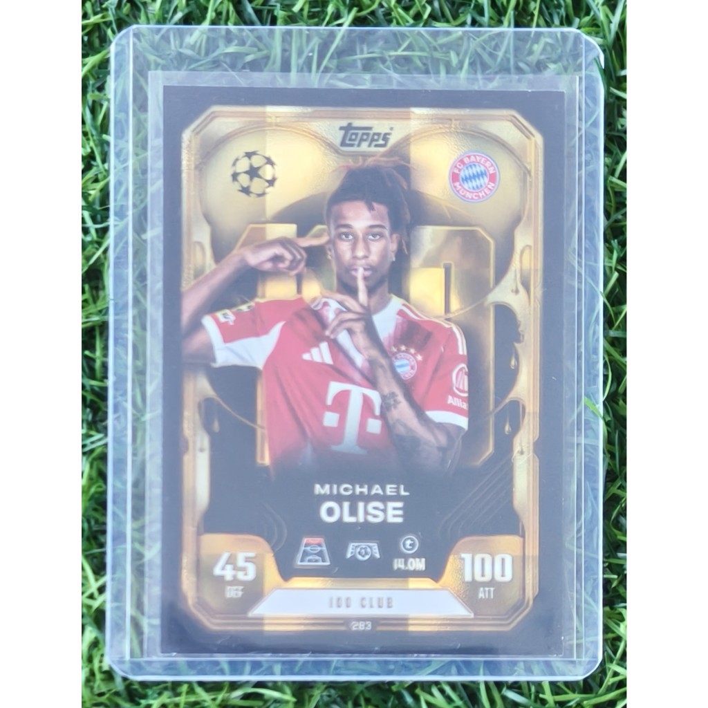 PANINI TOPPS FOOTBALL SPECIAL 100 CLUB MICHAEL OLISE BAYERN LIMITED EDITION + TOPLOADER