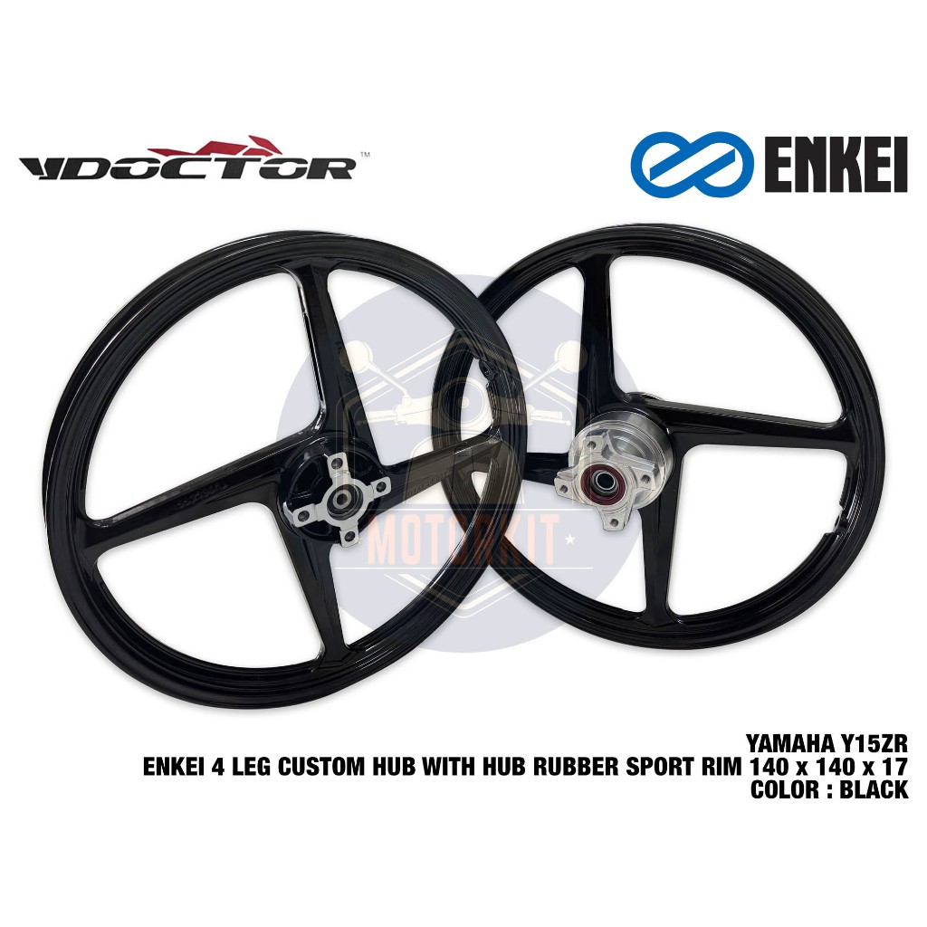 YAMAHA Y15ZR Y15 ENKEI 4 LEG CUSTOM HUB พร้อม HUB RUBBER SPORT RIM 4 KAKI GETAH HUB 140 x 140 x 140 
