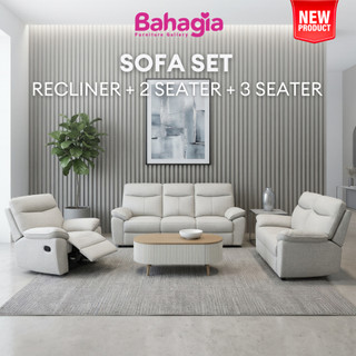✨ Free Install ✨ Bahagia Urban Recliner Sofa Set ~ Sofa Anti-Cakar ~ Ruang Tamu Sofa ~ Easy Clean ~ Living Room ~ 165-05