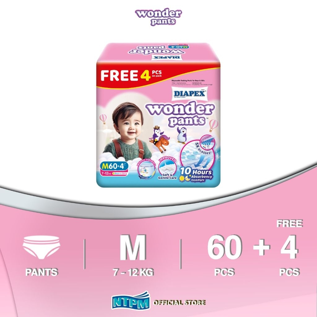 Diapex Wonder Pants Super Jumbo M (60+4)