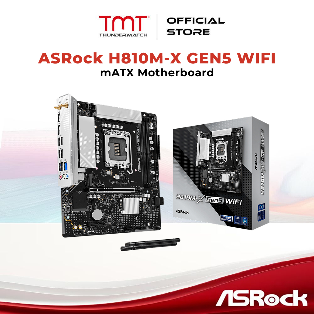 TMT ASRock H810M-X GEN5 WIFI LGA1851 เมนบอร์ด mATX