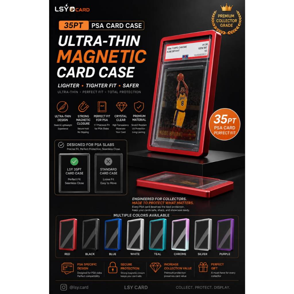 PSA CARD PROTECTOR CASE MAGNETIC SLIM