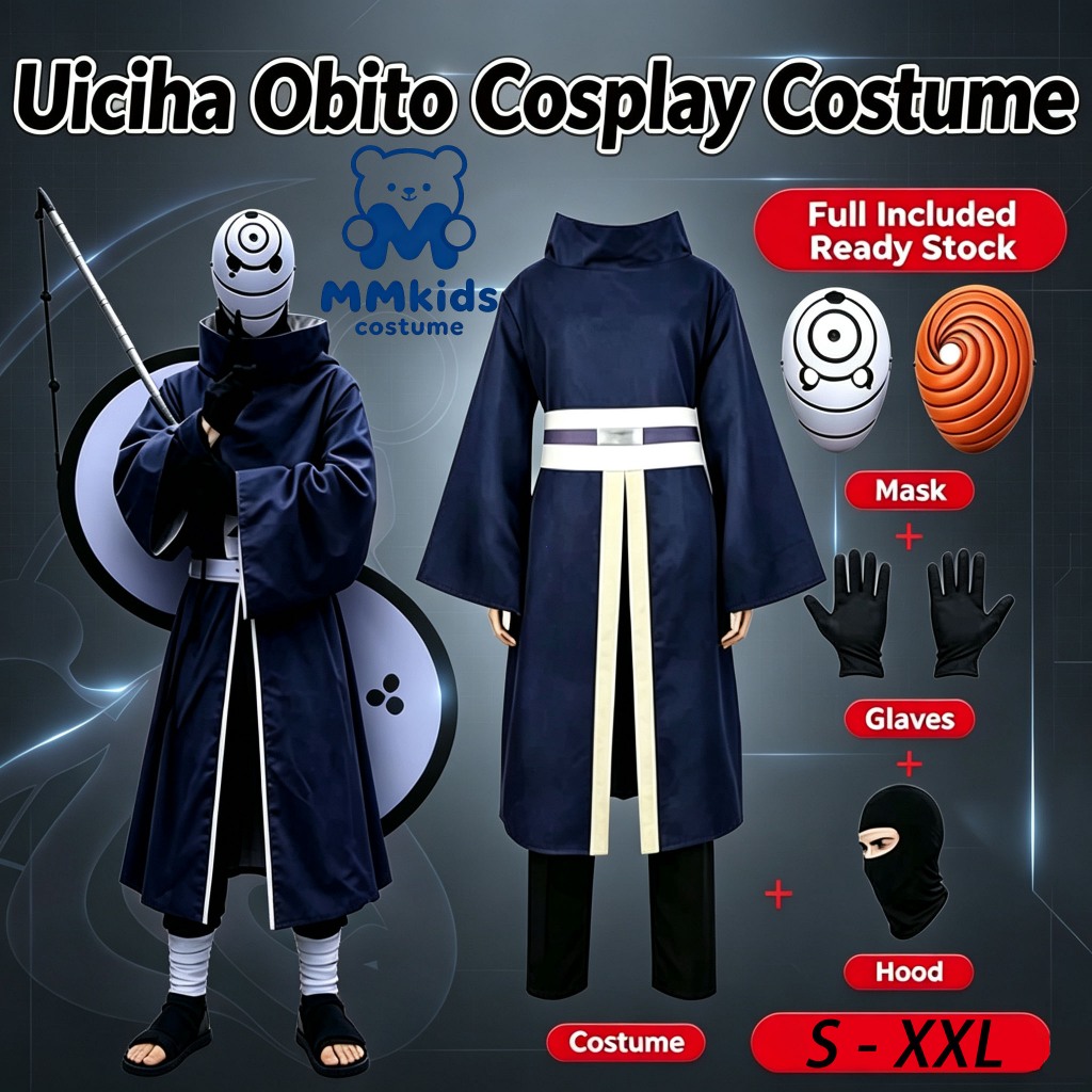 Fast Ship MYNaruto Uchiha Obito Akatsukiชุดกิโมโนหน้ากากเด็กผู้ใหญ่ญี่ปุ่นอะนิเมะฮาโลวีนคอสเพลย์ชุด