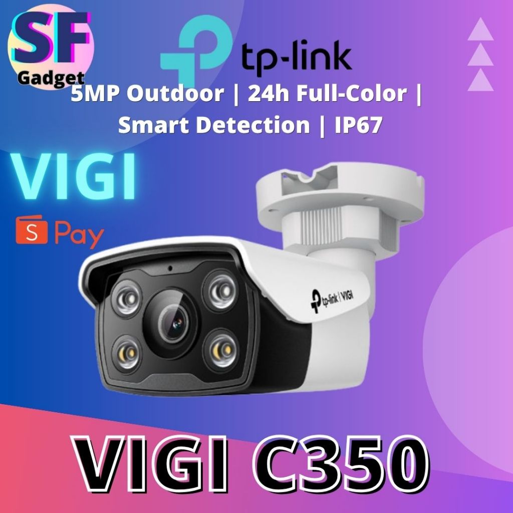 กล้อง IP TP-Link VIGI C350 5MP | กล้องวงจรปิด | 24ชม. ครบสี | การตรวจจับอัจฉริยะ | ไอพี67