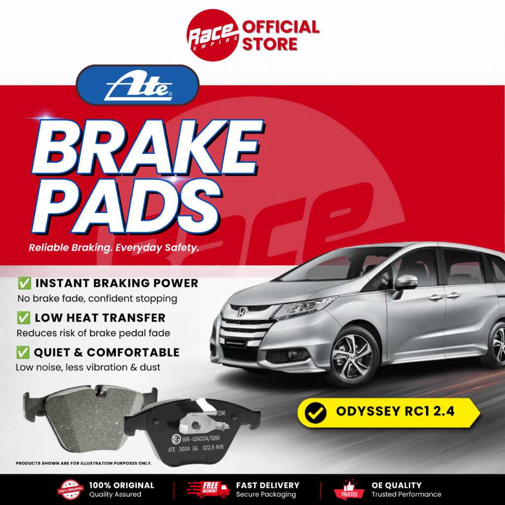 ATE ผ้าเบรคหน้า - HONDA ODYSSEY RC1 2.4,ACCORD T2A,HR-V T7A15