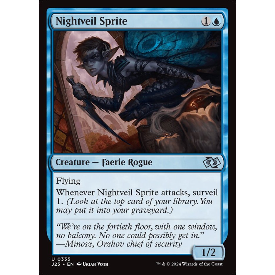 MTG: (J25) U 335 - รองพื้นการ์ดเดี่ยว Nightveil Sprite Jumpstart