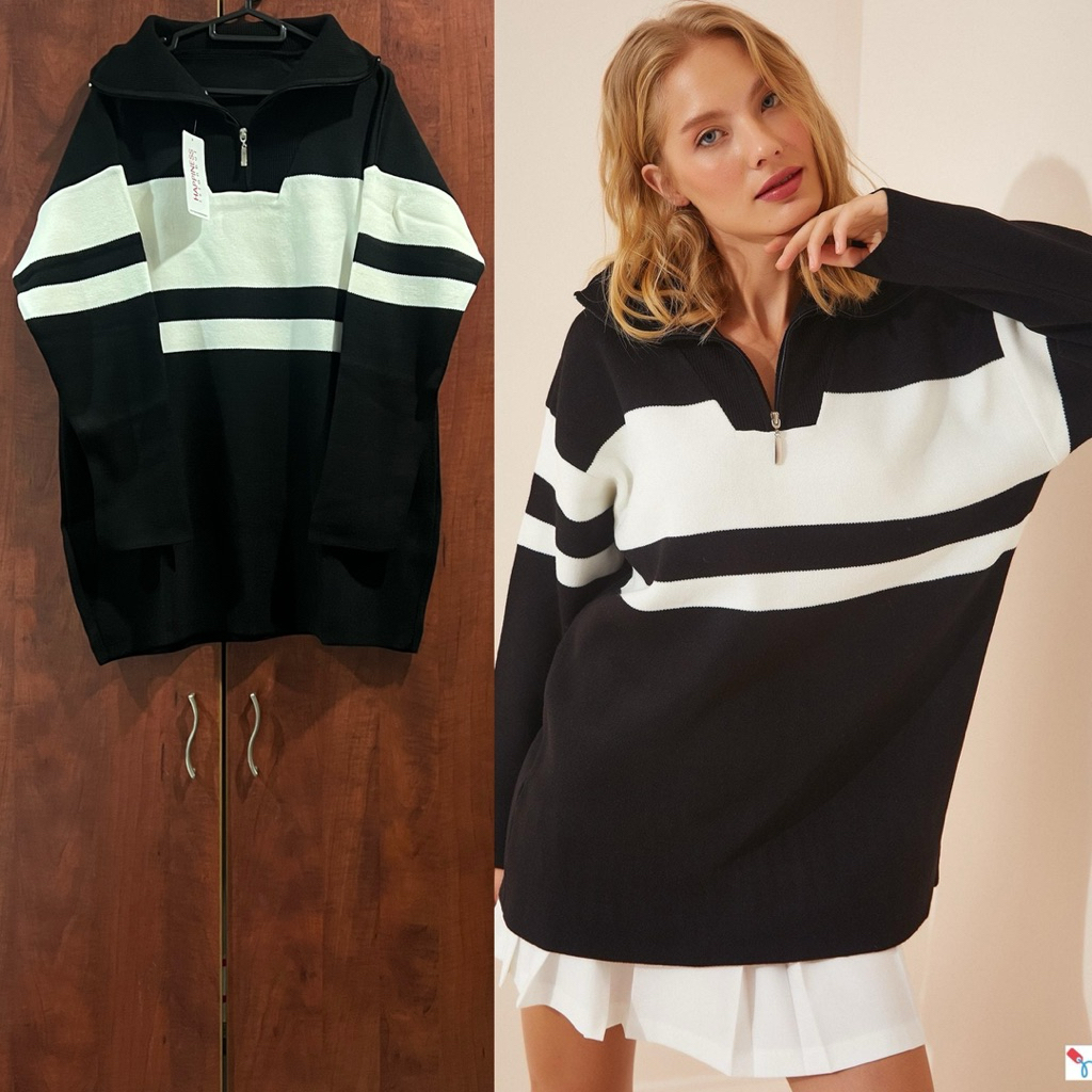 Happiness Istanbul Zipper Collar Sweater