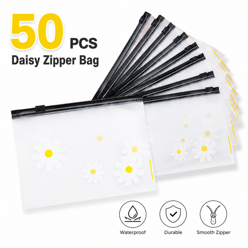 [ 50 ชิ้น ] Daisy Zipper Bag Zipper Goodies Doorgift Bag Bag Boong Bag