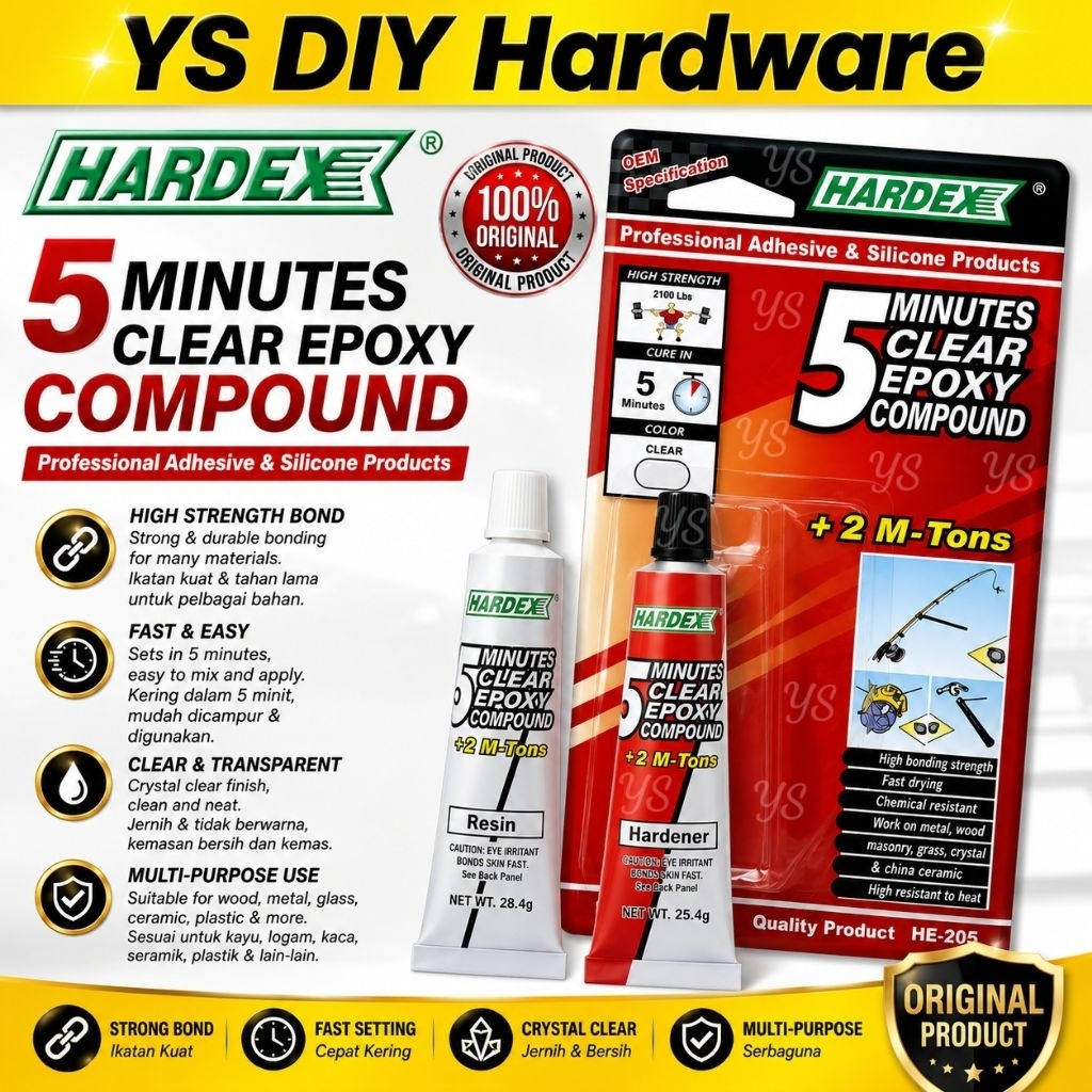 HARDEX 5 MINUTES CLEAR EPOXY COMPOUND HE 205