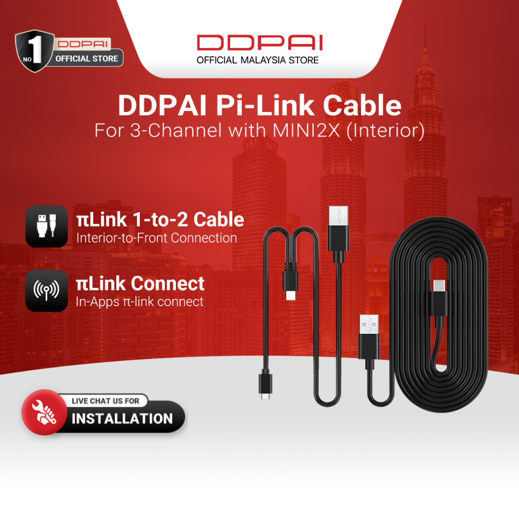 DDPAI Z60/Z60 Pro πLink Pi Link Cable ( 3-Channel )