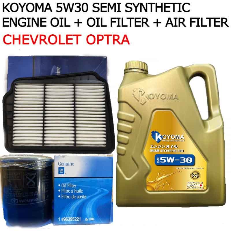 CHEVROLET OPTRA 1.8 กรองอากาศ + กรองน้ํามัน + KOYOMA 5W30 SEMI SYNTHETIC ENGINE OIL