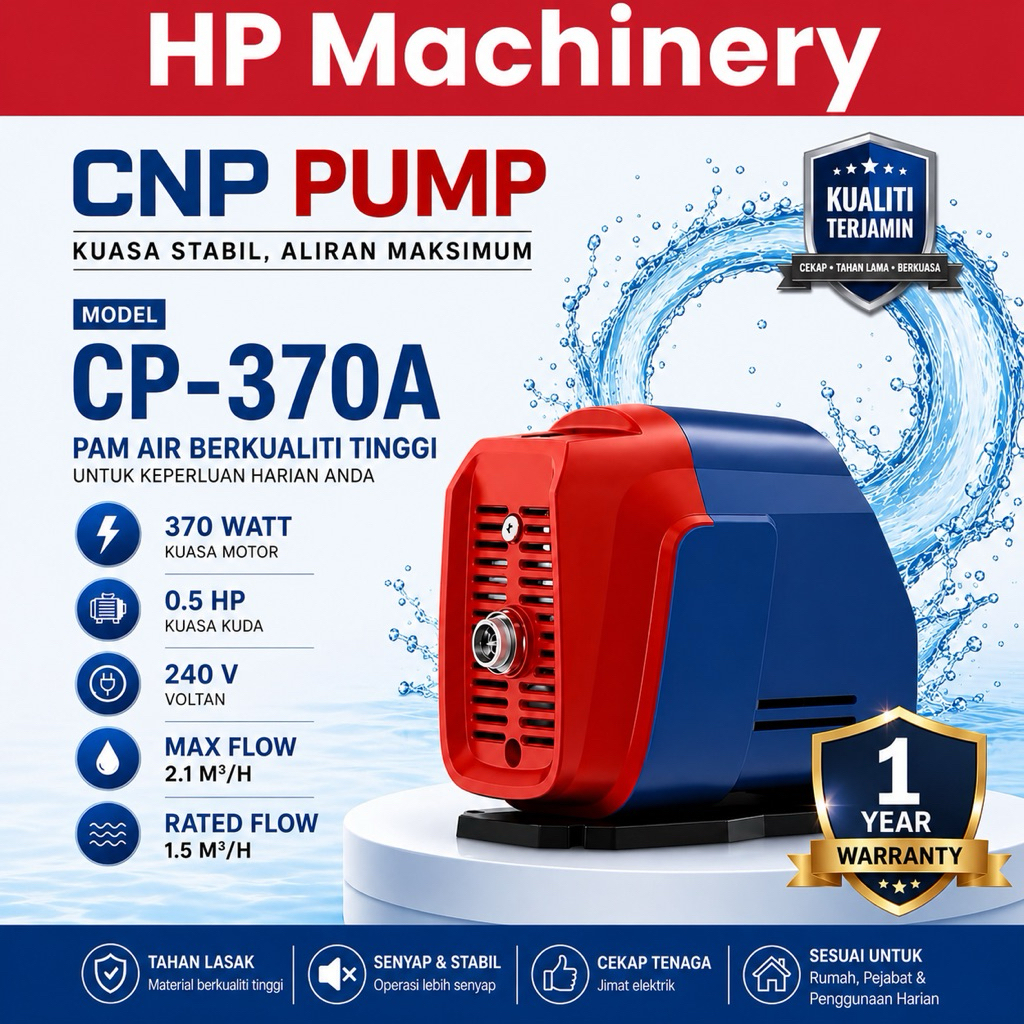 CNP CP-370A ปั๊มน้ํา Self-Priming 240V Pam Air Sedut Sendiri ผลิตภัณฑ์自动水泵 240V|กลับบ้าน/工ye|