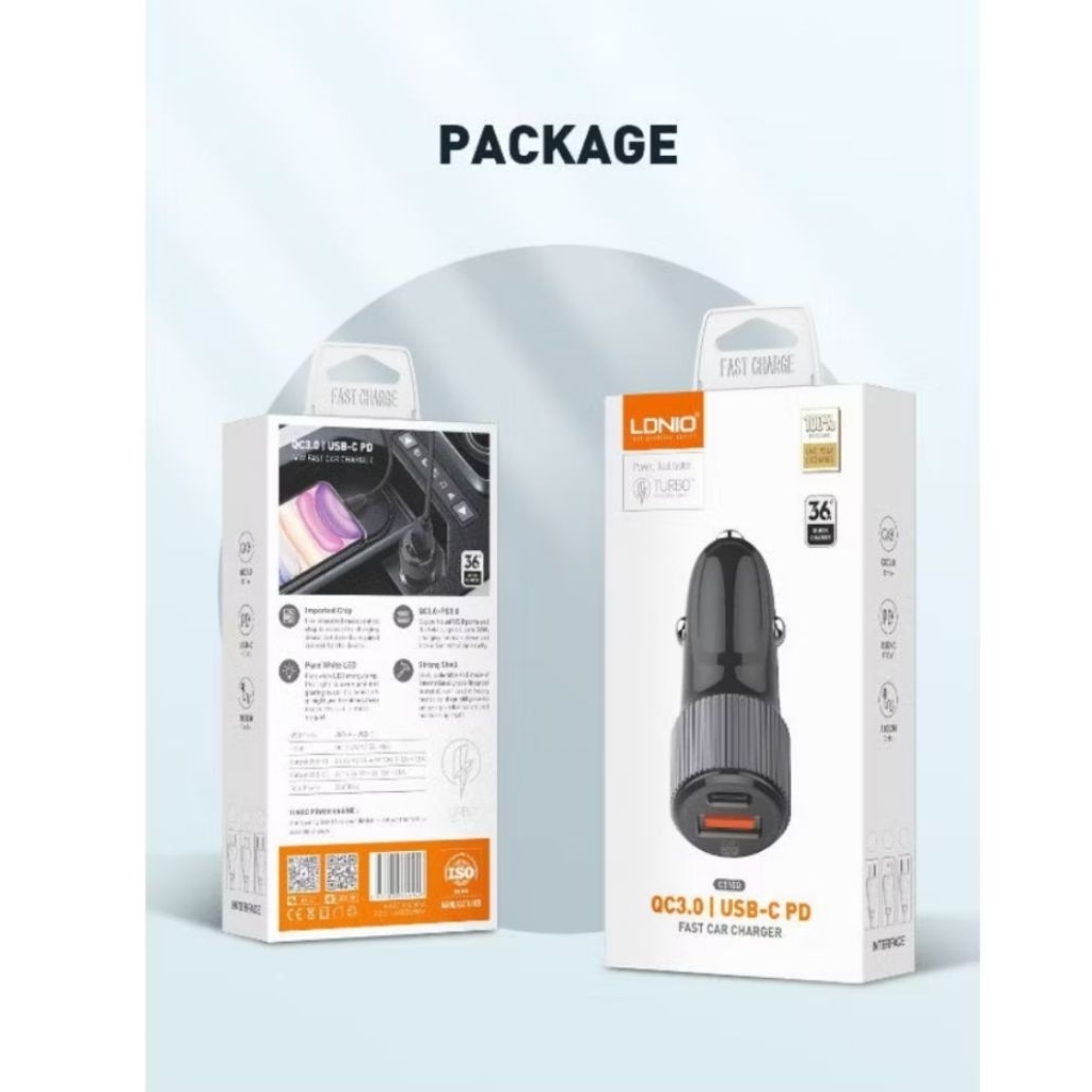 LDNIO USB-C 20W PD Fast Charging Car Charger USB-C C510Q