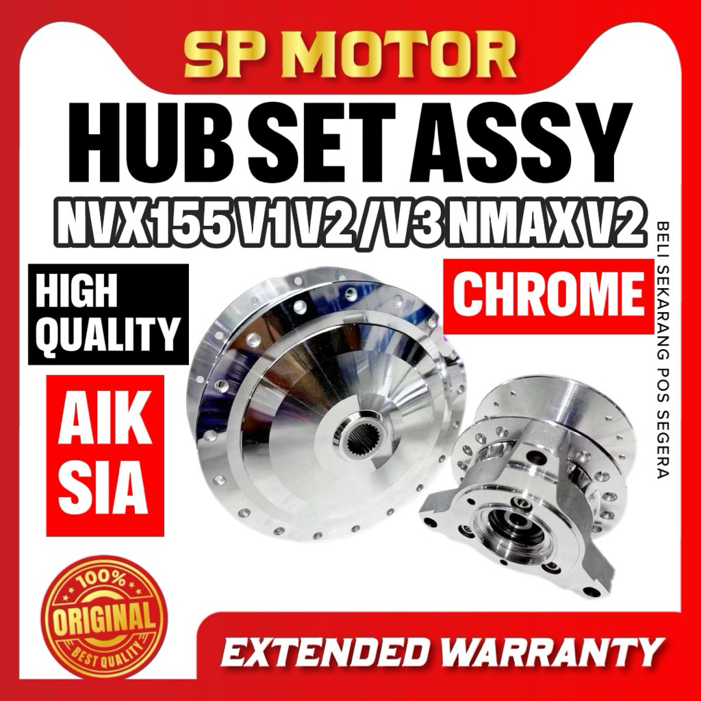 YAMAHA NVX155 V1 V2 / NVX V3 NMAX V2 ด้านหน้าด้านหลัง HUB ชุด HUB CHROME DEPAN BELAKANG AIK SIA
