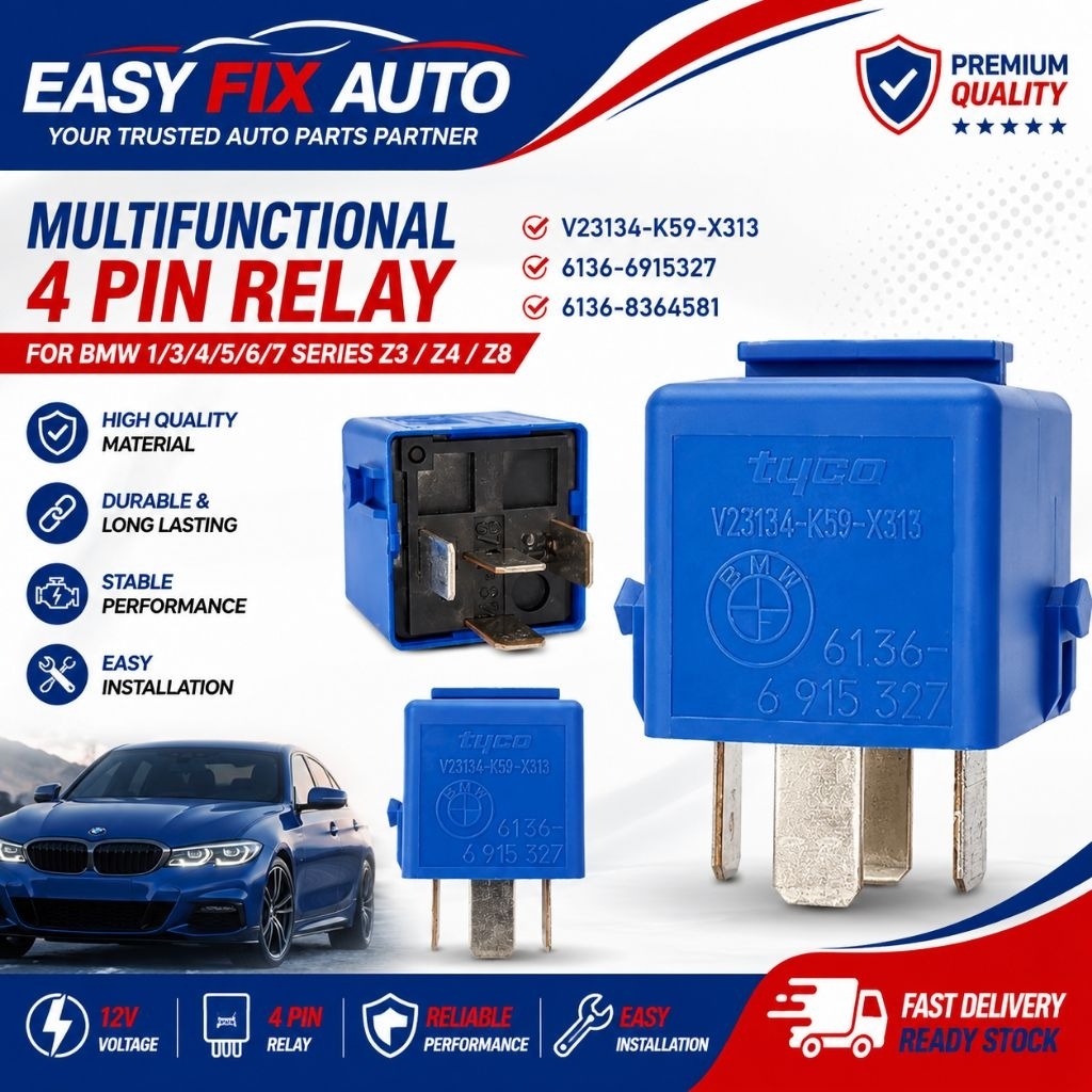 4PIN MULTIFUNCTIONAL RELAY สําหรับ BMW 1/3/4/5/6/7 SERIES Z3 Z4 Z8 V23134-K59-X3136 6136-6915327 613