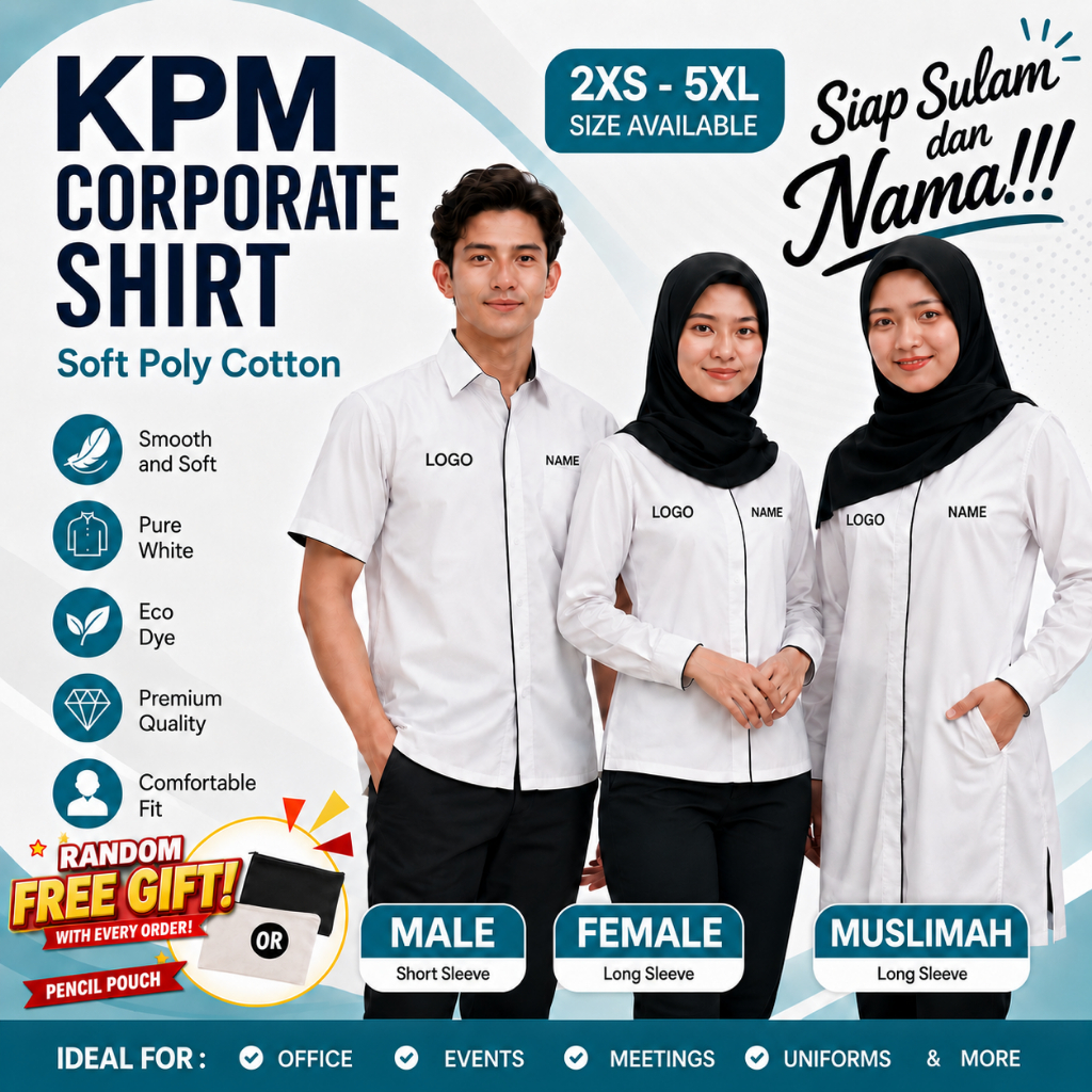 เสื้อผ้า KPM Guru Sekolah Siap Sulam Baju KPM ล่าสุด KPM เครื่องแบบสีขาวท่อกรมท่า