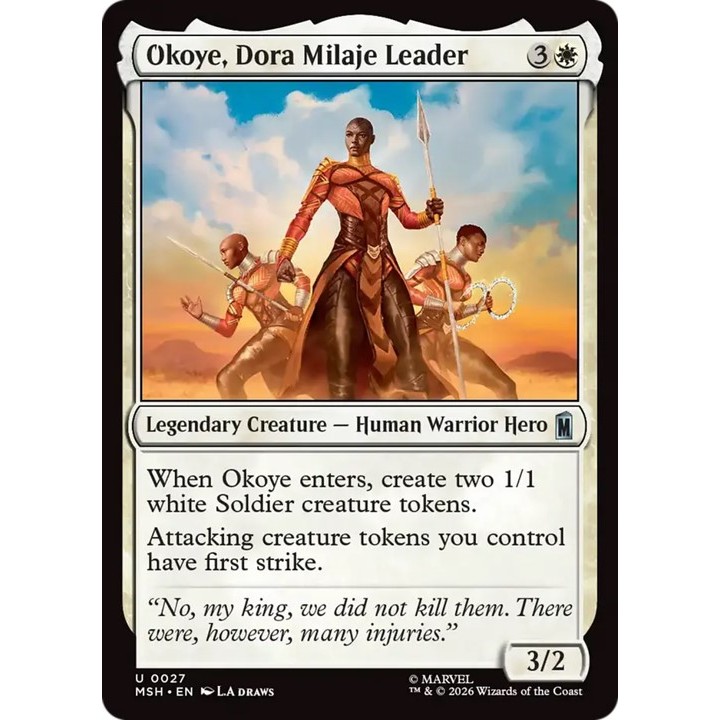 MTG: (MSH) U 027 - Okoye, Dora Milaje Leader Single Card Marvel Super Heroes
