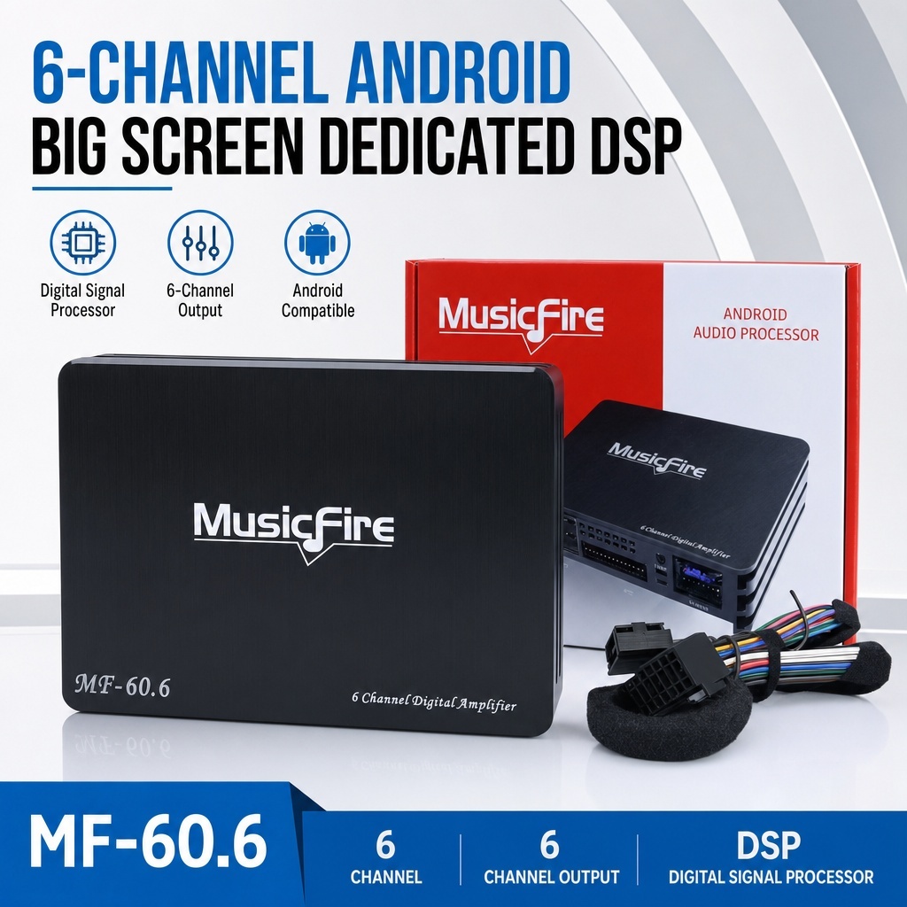 MF-60.6 6 ช่อง DSP รถเครื่องขยายเสียง, 660W RMS Android Head Unit DSP Audio Processor, 3D เสียงรอบทิ