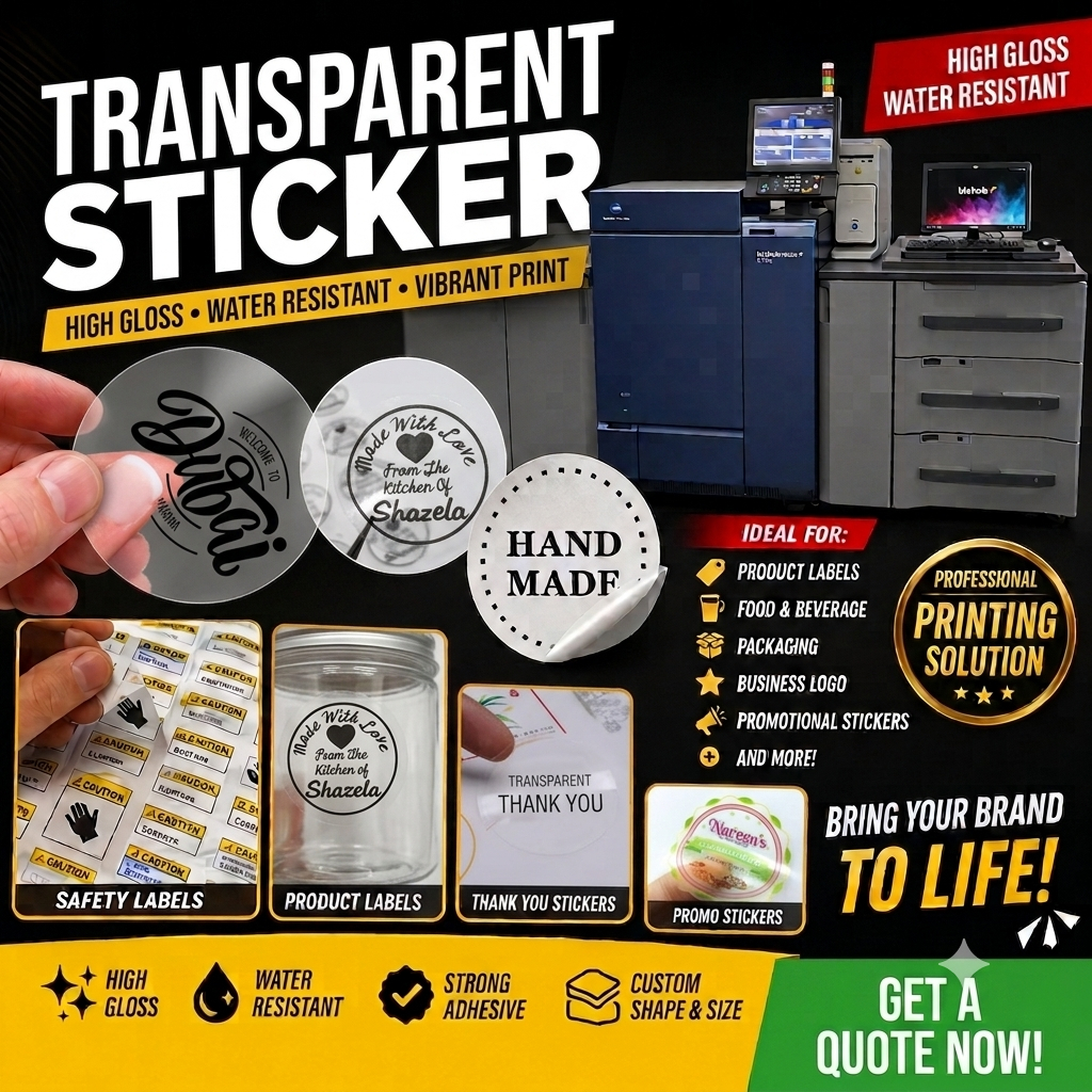 สติ๊กเกอร์TRANSPARENT สติ๊กเกอร์Lbel Siap Diecut - ดีไซน์สติ๊กเกอร์ Sendiri Label Printing - เกอร์ผล