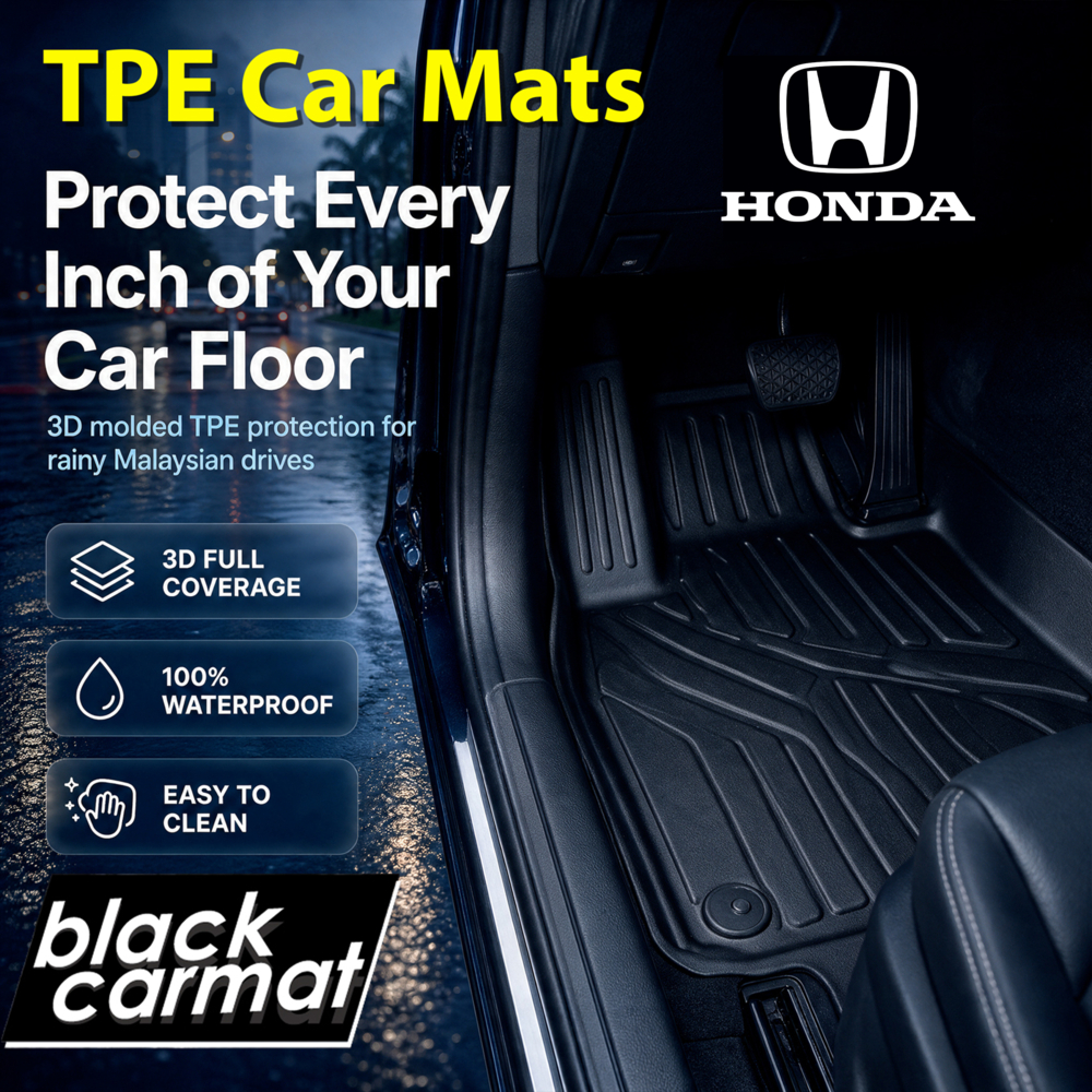 [ BLACKCARMAT HONDA ] พรมปูพื้นรถยนต์ TPE BR-V CITY CIVIC CR-V HR-V WR-V พรมปูพื้นรถยนต์