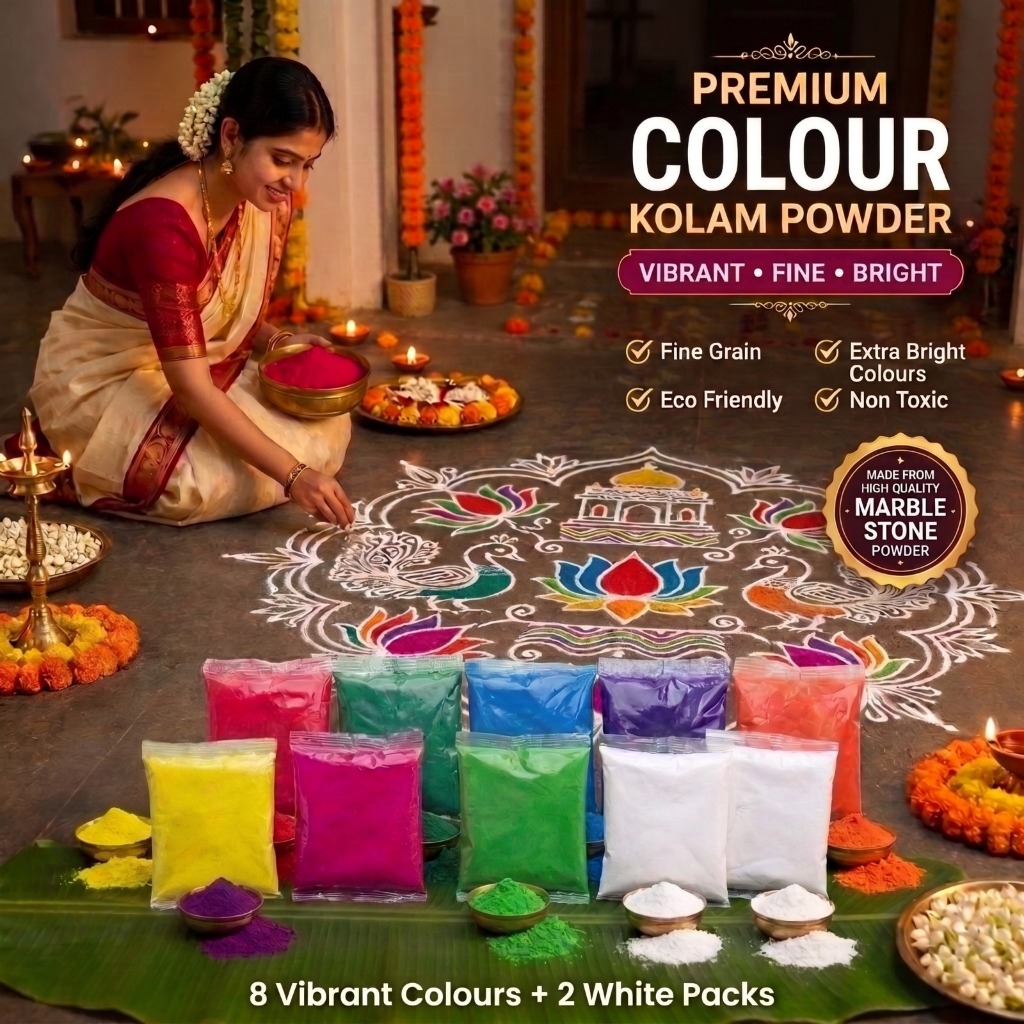 Premum Kolam Colours Rangoli Colours สําหรับ Deepavali House Deco
