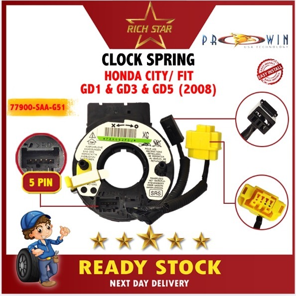 HONDA City/Fit GD1/GD3/GD5(2008) สาย AIRBAG SPIRAL/CLOCK SPRING77900 SAA-G51