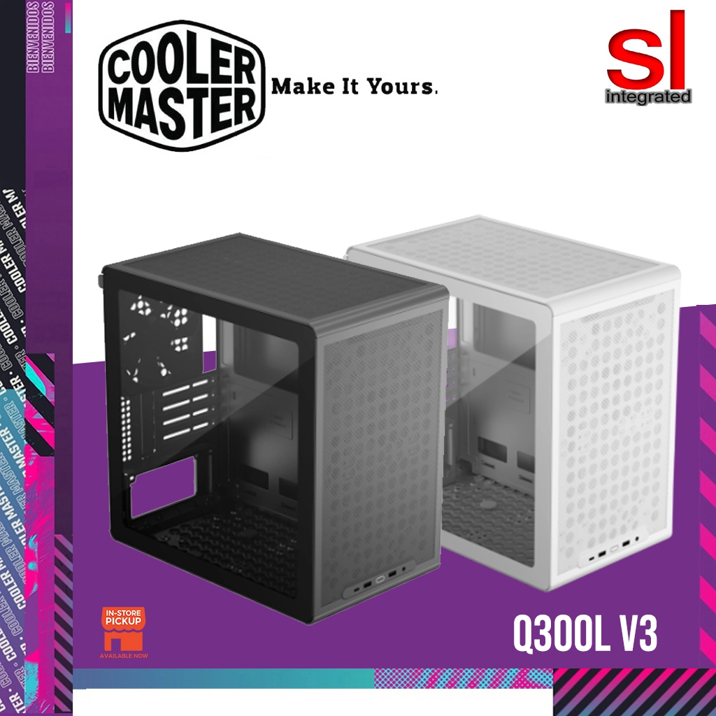 Cooler Master Q300L V3 M-ATX Compact Tower PC Case -ดํา/ขาว