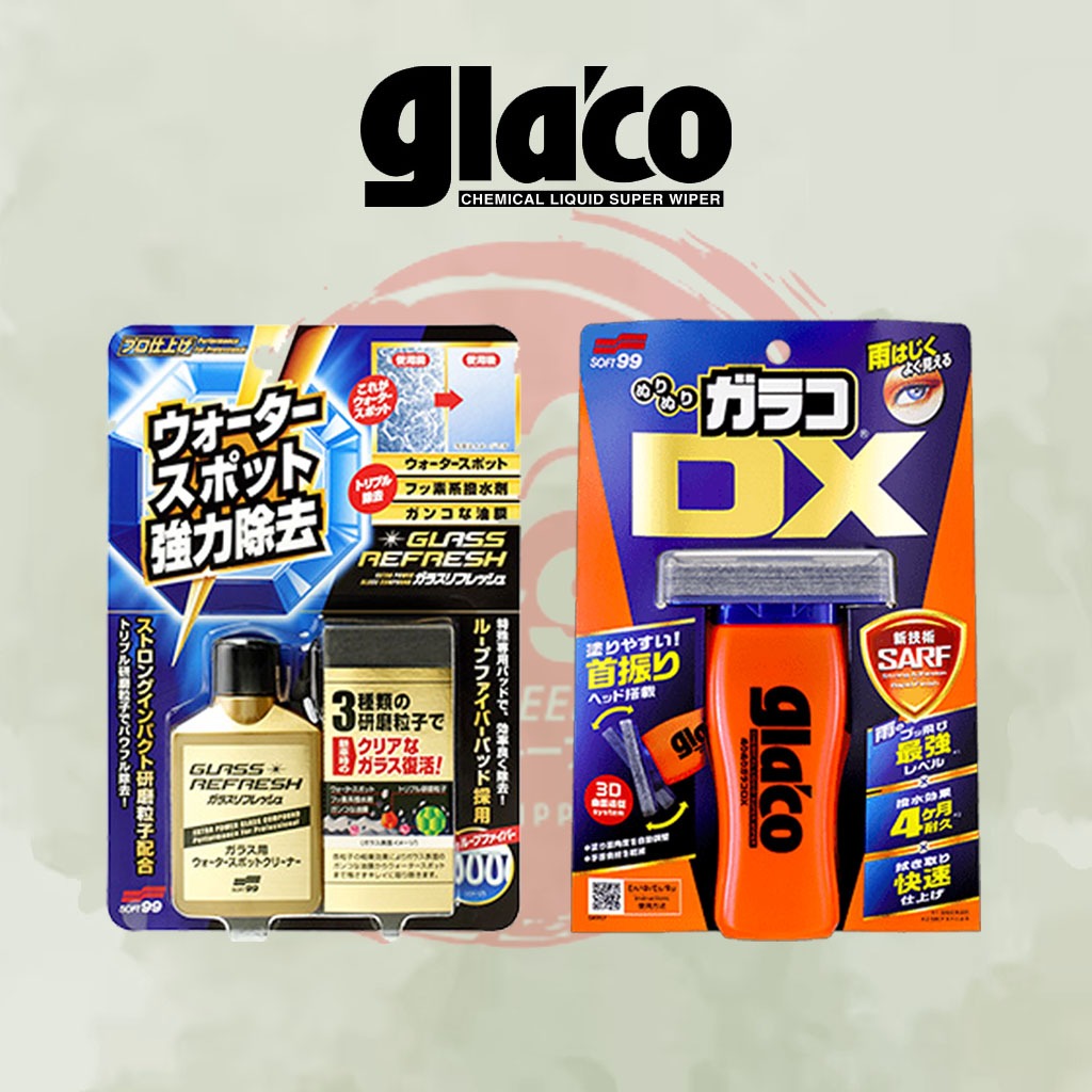 [Bundle&Save] น้ํายาทําความสะอาดคราบกระจก Soft 99 + Glaco DX (New Gen Of Glaco)