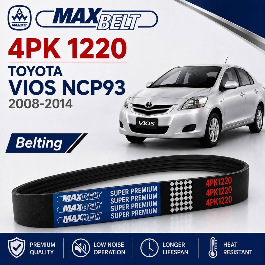 TOYOTA Vios NCP93 2008-2013 MAXBELT Belting 4PK1220 / 4PK 1220 / 90916-T2028