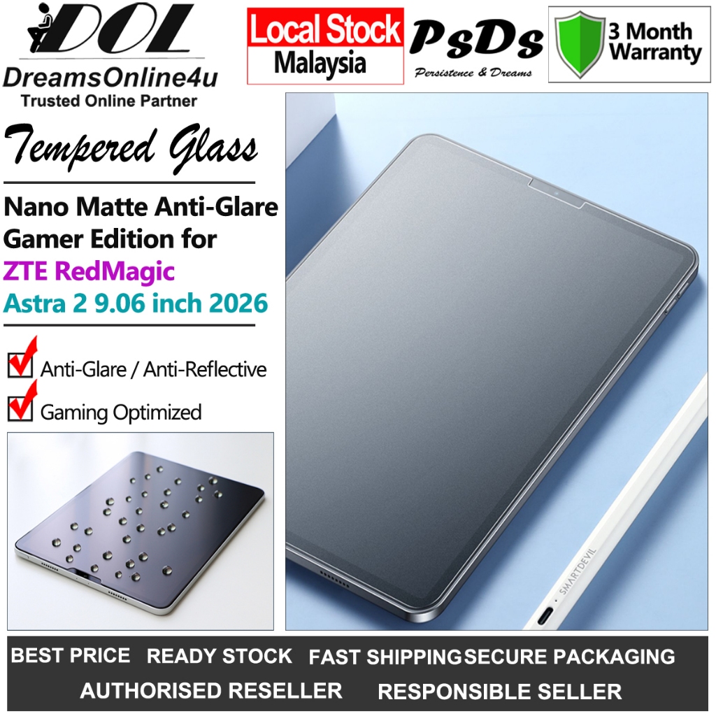 PsDs ZTE Redmagic Astra 2 9.06 นิ้ว 2026 NP06J Gamer Edition Nano Matte Anti-Glare Gaming กระจกนิรภั