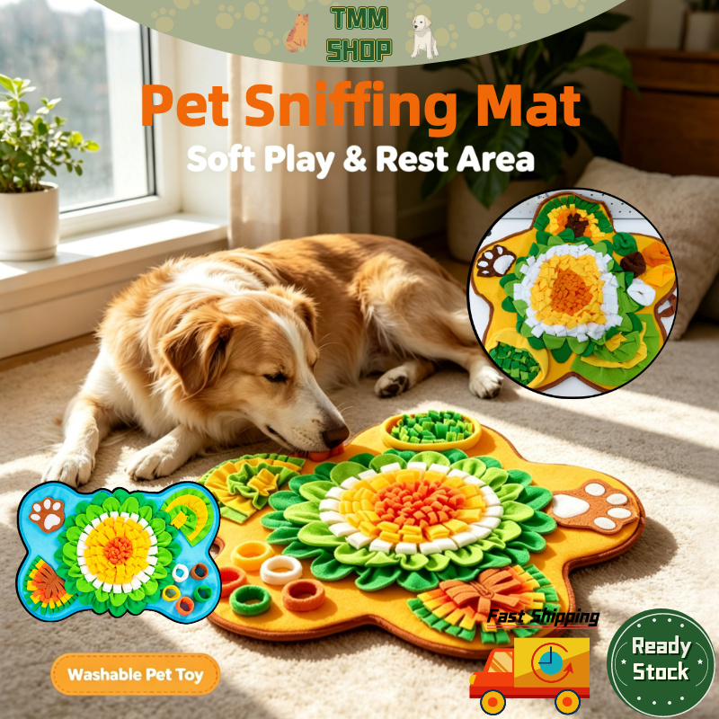 TMM Dog Snuffle Mat Puzzle Foraging กิจกรรม Mat Interactive Indoor Training Toy