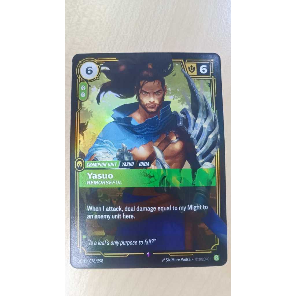Riftbound: League of Legends ORIGINS OGN-076 Yasuo - Remourseful TCG SINGLE