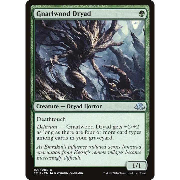 MTG: (EMN) U 159 - Gnarlwood Dryad การ์ดเดี่ยว Eldritch Moon