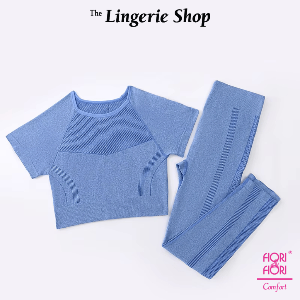 Fiori & Fiori Sonic แขนสั้นยืดหยุ่นสูงยืด S-3XL การฝึกอบรมชุดกีฬา 51-5109