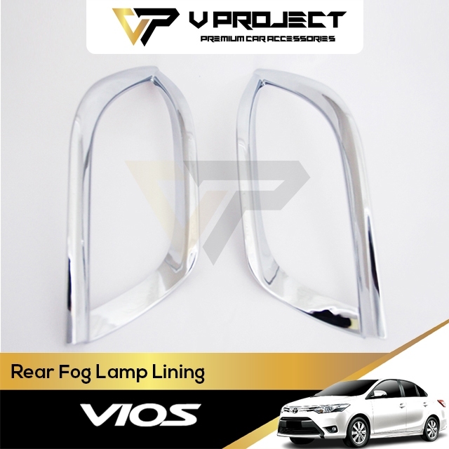 Toyota Vios (3rd Gen) Reflector ด้านหลัง Chrome Cover ด้านหลังหาง Reflector Cover Chrome 2013-2019 X