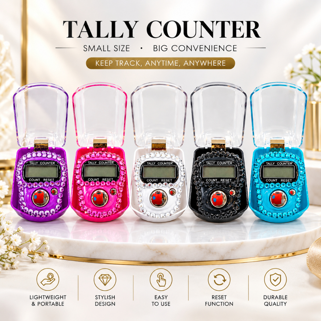 Premium Crystal Tally Counter Portable Digital Finger Counter