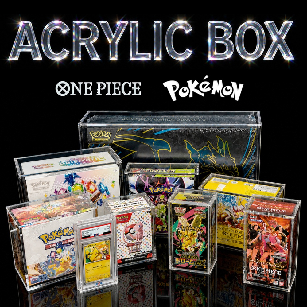 ECOWEARS Acrylic Protection Box - Pokemon & One Piece ETB English Japan Booster Box + Booster Bundle