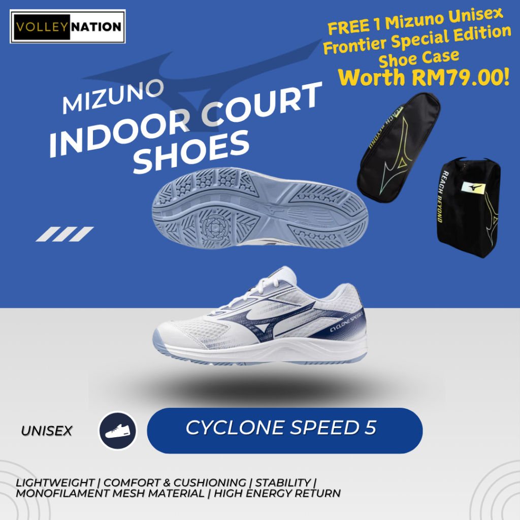 Mizuno Cyclone Speed 5 White/Bellwether Blue/Bel Air Blue