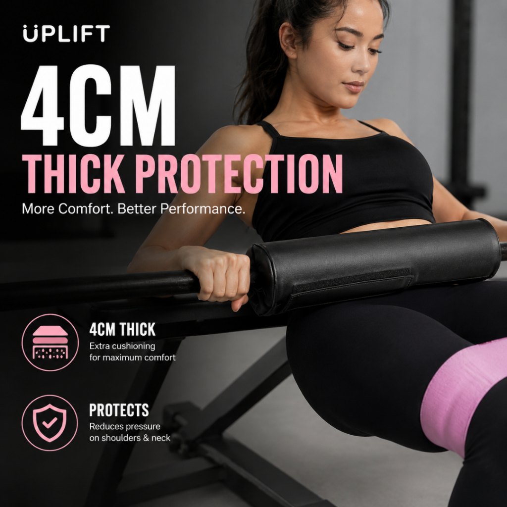 UPLIFT 4 ซม.หนา Barbell ไหล่ Pad PU NBR Squat Pad สะโพก Thrust Barbell Pad ไหล่คอป้องกัน Gym ฟิตเนส