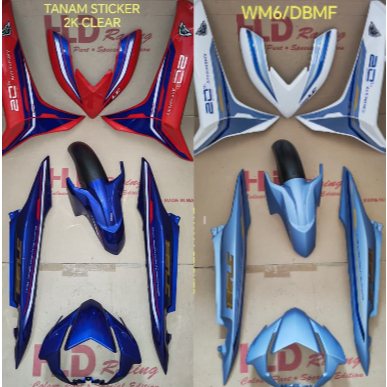 LC135 FI V8 (20TH) ANNIVERSARY BODY COVER SET WITH SIAP STICKER TANAM 2K CLEAR HLD BRAND - VRC+RCY4 
