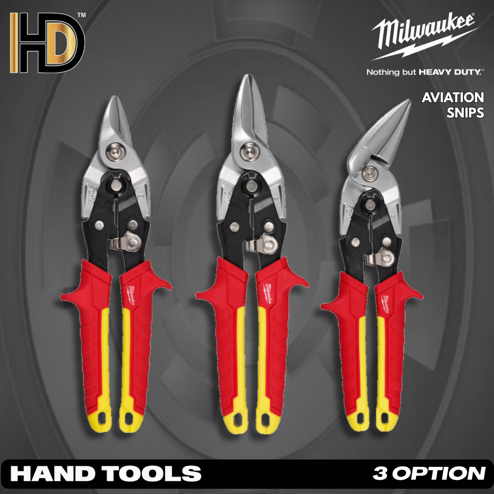 Milwaukee Aviation Snips / ALL NEW Aviation Snips / 3 Option / 4932499010 + 4932499018 + 4932499019