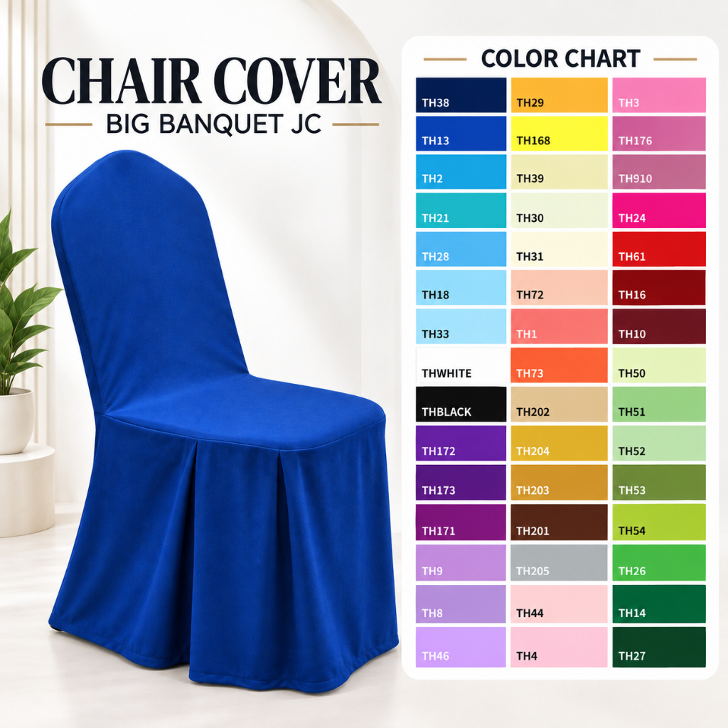 (PG1) BIG BANQUET CHAIR COVER & SARUNG KERUSI BANQUET JC, BANQUET CROWN DAN DIAMOND HEAD X1KEPING