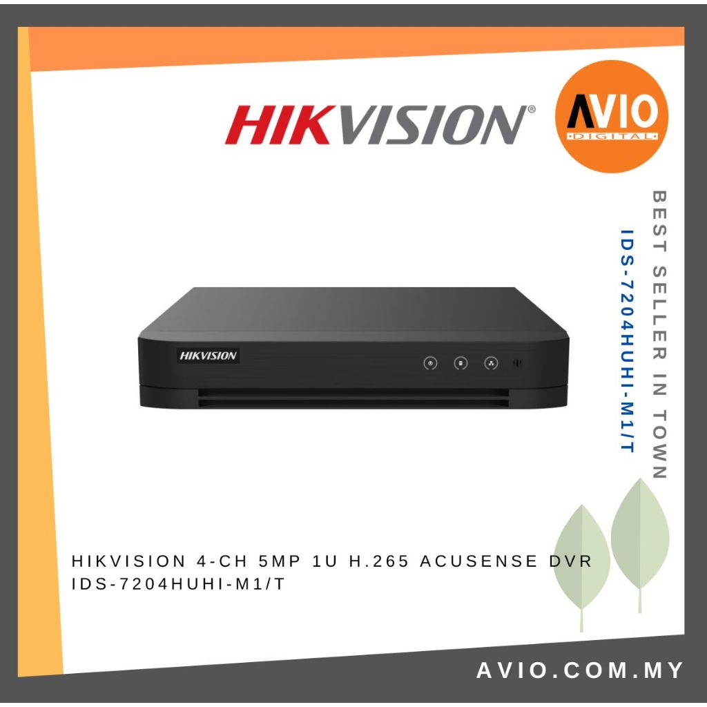 HIKVISION 4-ch 5MP 1U H.265 AcuSense DVR IDS-7204HUHI-M1/T