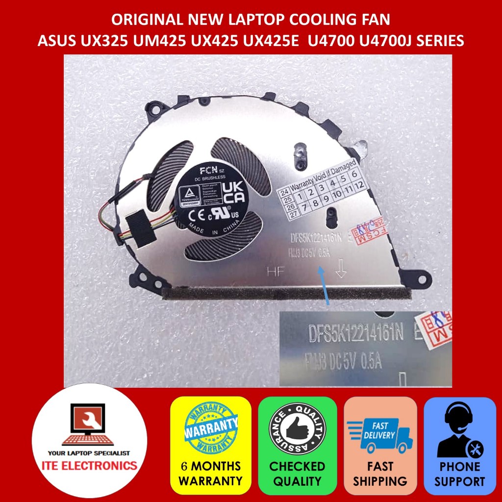 ใหม่ ASUS UX325 UM425 UX425 UX425E U4700 U4700J SERIES พัดลมระบายความร้อนบนแล็ปท็อป