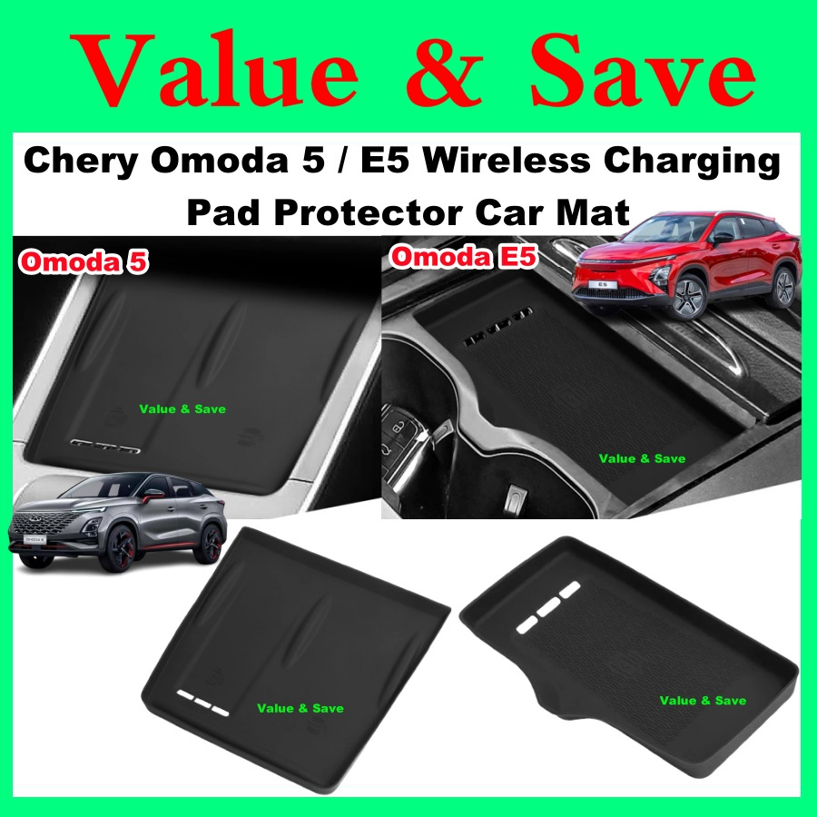 Chery O5 Omoda 5 E5 EV ไร้สายชาร์จ Pad Protector Anti Slip MAT สีดํา 1 PC อุปกรณ์เสริม Omoda5 E5 EV 